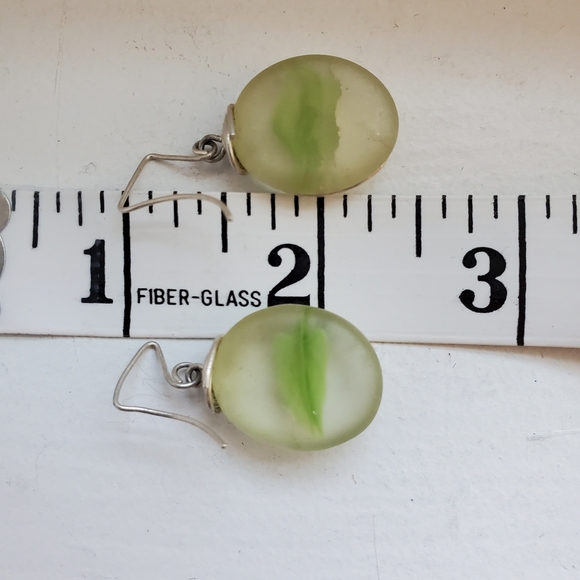 Handmade Green Glass Earrings - Picture 5 of 5